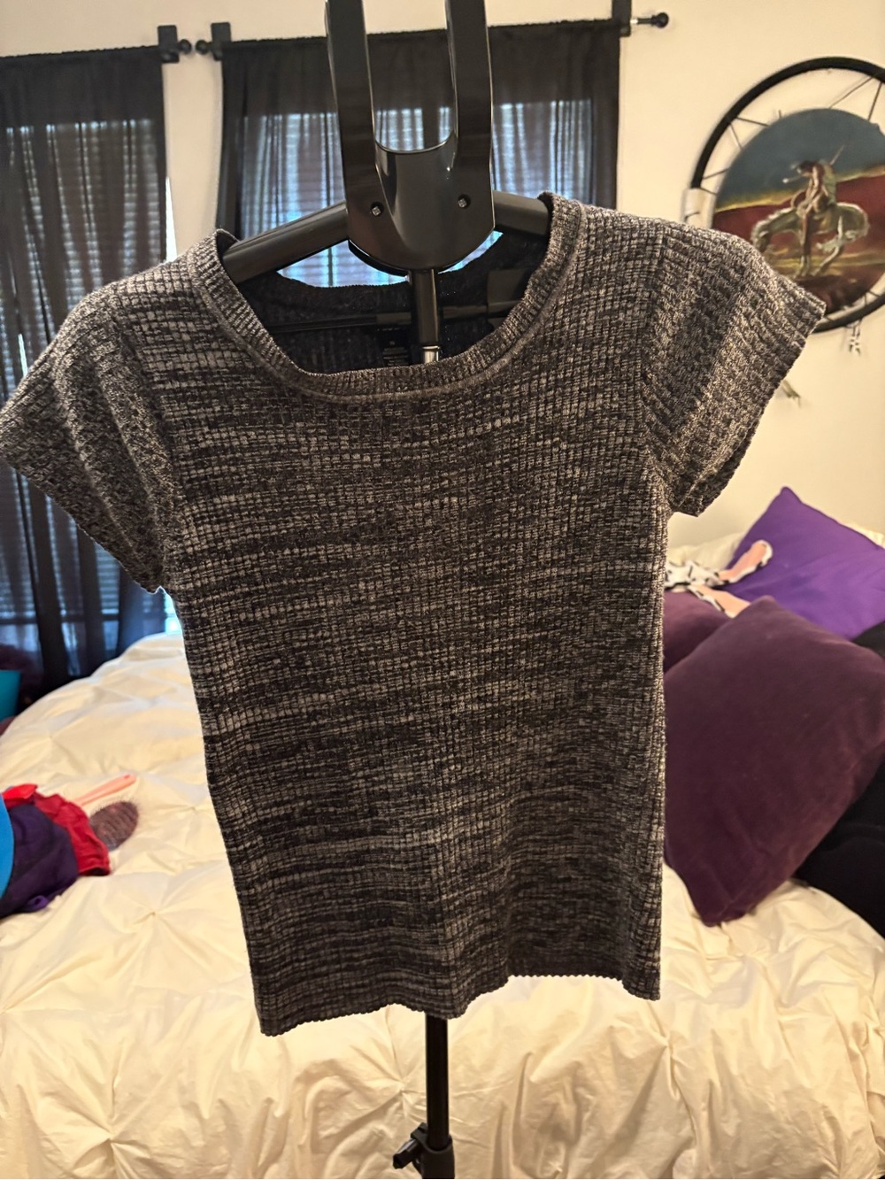 Rue21 Heathered Gray Short-Sleeve Knit Tee